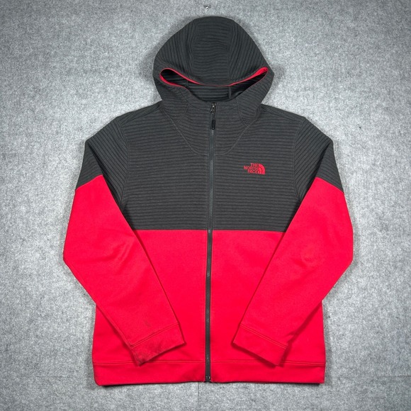 The North Face Other - The North Face Hoodie Mens Large Red Grey Full Zip Colorblock Activewear